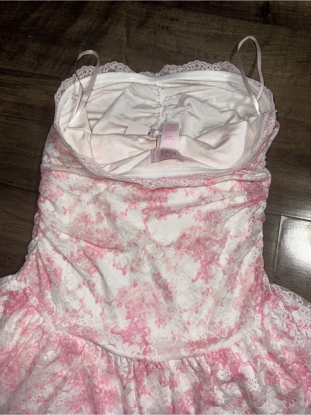 Victoria's Secret PINK x LoveShackFancy Strapless Lace Mini Dress XS NWT - Picture 8 of 11